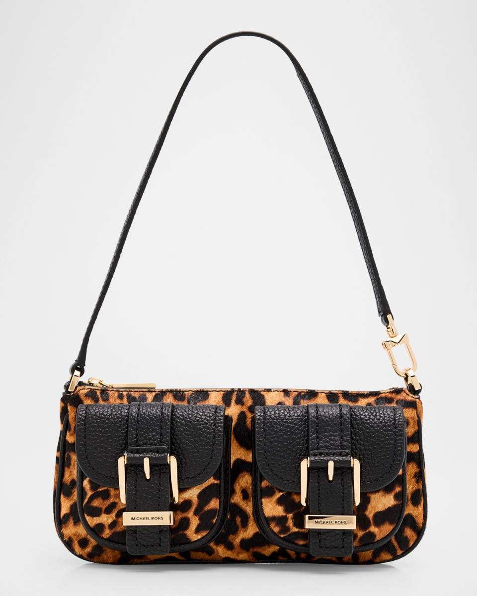 Zoe Small Leopard-Print Calf Hair Shoulder Bag
